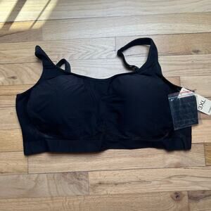 NEW Truekind Women's 3XL Daily Comfort Wirefree Shaper Bra Black Casual T Shirt